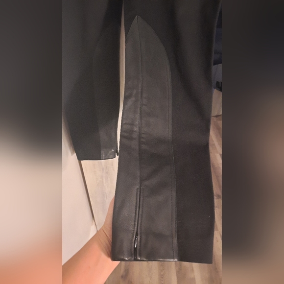 D&G Dolce & Gabbana Black Leather Trim Riding Pants size 42, waist 14" hips 18" - Picture 2 of 16
